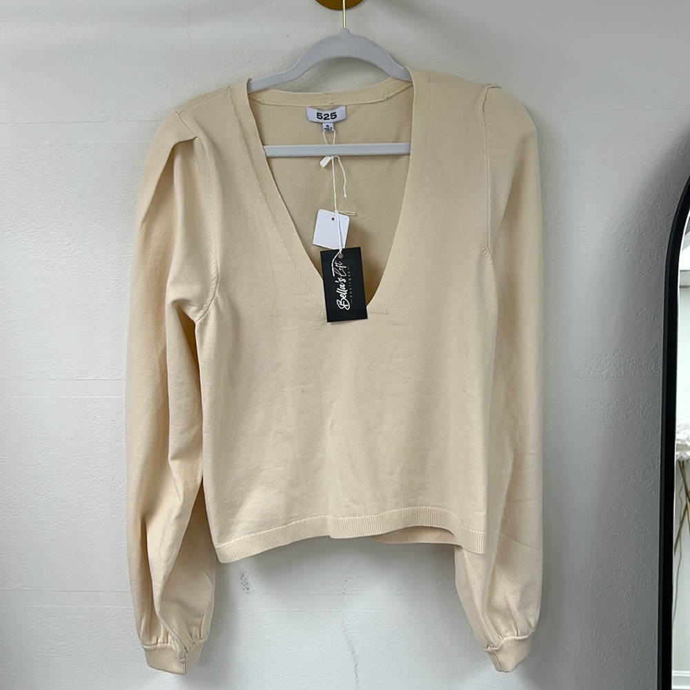 Cream Sweater Blouse